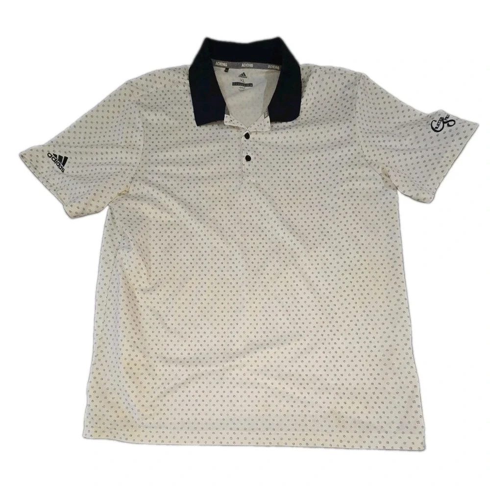 Adidas Crater Springs Golf Course Polo Shirt Mens XL Blue White Performance